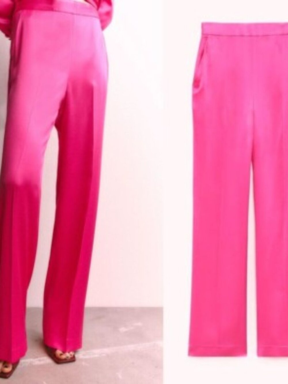 Zara Satin Pink Trousers